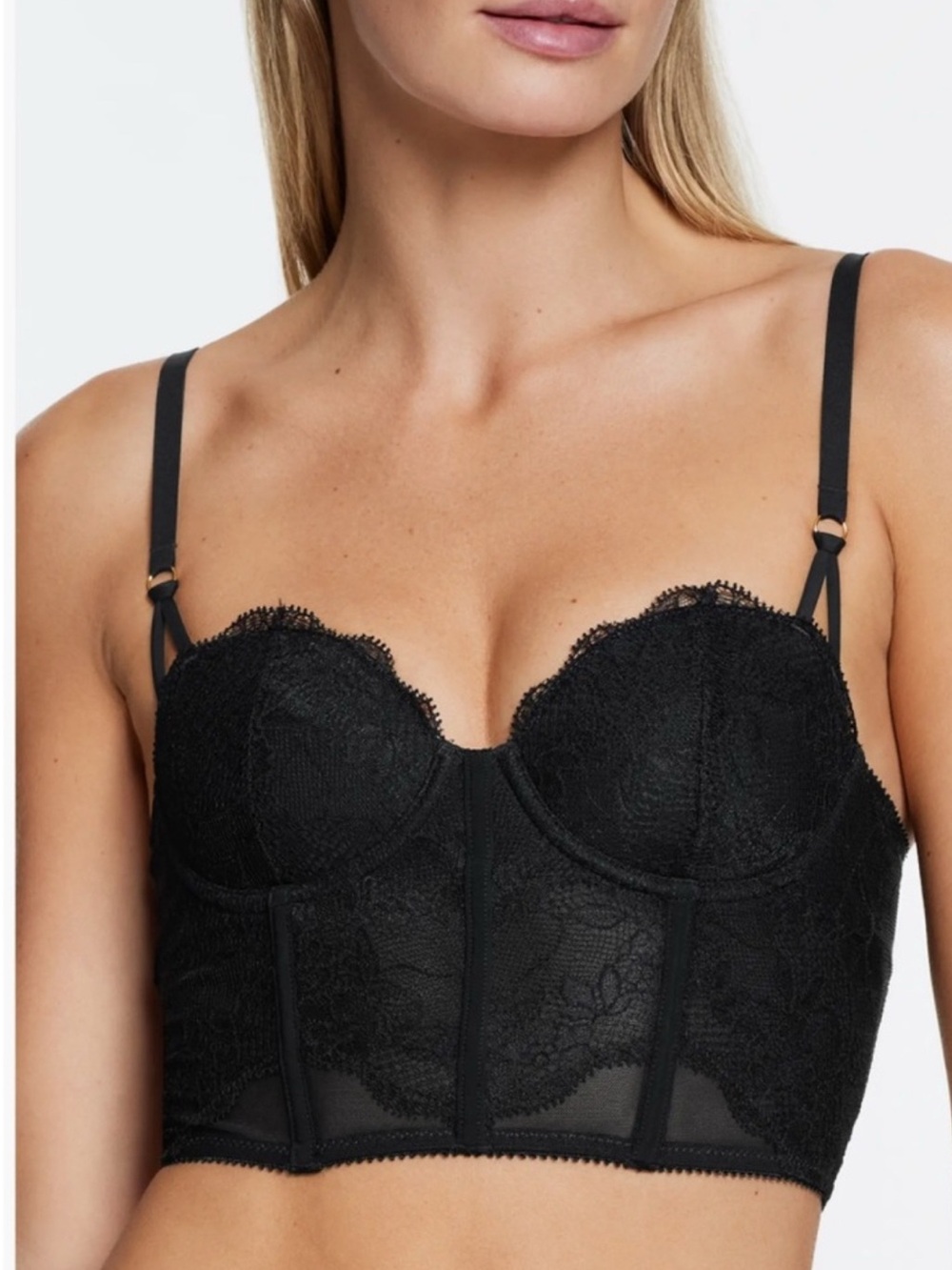 Pepper black lace corset top size 36a